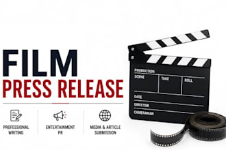 write entertainment PR for movie, and film publicity content