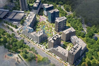 design 3dluxury residential apartment masterplan mixed use development rendering