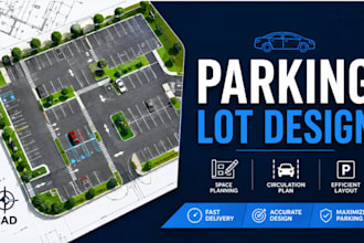 design parking lot layout, parking design, space planning, circulation plan, cad