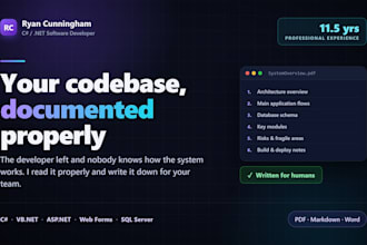 document and explain your existing c sharp or vb codebase