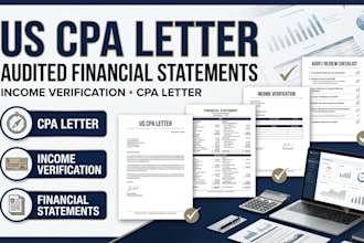 provide US CPA letter, audit financial statement, income verification CPA letter