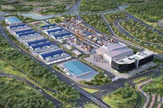 create logistics hub master plan and warehouse site layout