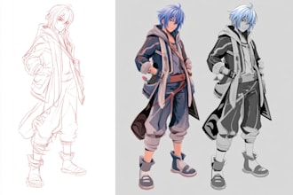 paint anime character art or anime illustration