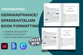 translate german to english proofread format german spanish italian manusript
