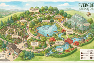 create a zoo or botanical garden visitor map