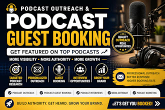 do podcast outreach, podcast guest booking and book podcast interviews