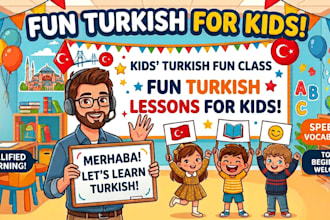 give turkish language lesson to kids and beginners