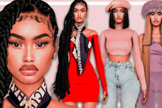 create unique custom sim, sim 4, sim 4 cc, character modelling, design cc, sim
