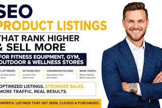 create seo product listings for fitness equipment gym outdoors wellness stores