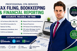 do US CPA tax filing, business tax, quickbooks and xero bookkeeping