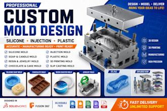 design custom silicone plastic injection soap candle  resin mold for 3d printing