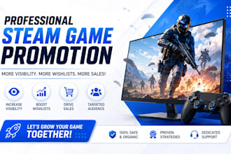 do steam game promotion, boost steam wishlist and visits, steam game marketing