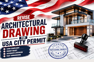 sign architectural plan adu garage, USA building regulation