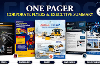 design business one pager, corporate one pager or executive summary