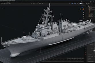 model, rigging, animation 3d yacht, tugboat, boat for unity and unreal engine