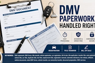 do dmv title transfer, vehicle registration, and dmv paperwork