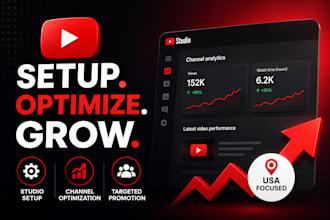 usa youtube promotion, setup channel studio, channel management
