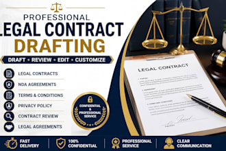 draft, review, edit and customized legal contracts agreements and nda documents