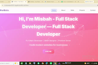 create a professional responsive portfolio website