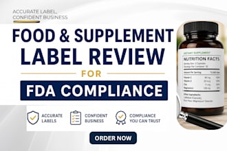 review your food product and supplement label for fda compliance