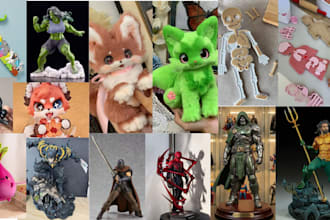 create 3d printable toy, stl file ready to print, 3d toy figurine, action figure