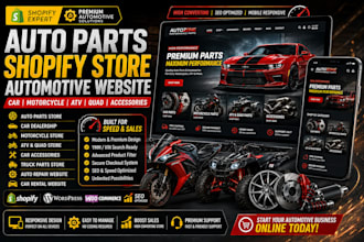 auto quad dealership store motorcycle, atv, car shopify store and accessories