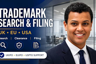 perform trademark search and file trademark in UK eu uspto and euipo