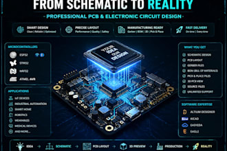design esp32, stm32, nrf, or atmel pcb and electronic circuits