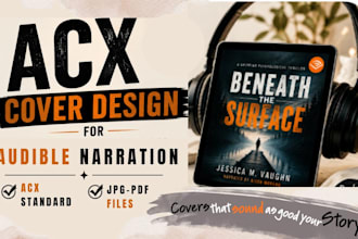 cover design for audible narration, fix book cover for acx audiobook