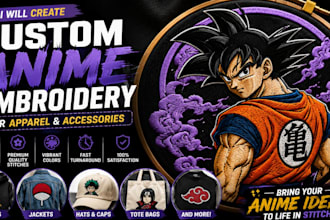 create anime embroidery designs