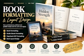 do book formatting, kindle ebook formatting, paperback KDP, book layout design