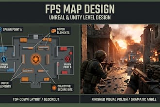 design 3d fps map design action game map 3d multiplayer map 3d shooter game map