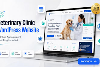 design a veterinary clinic wordpress website with online appointment booking