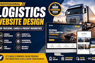 design logistic website, trucking website, cargo transport website