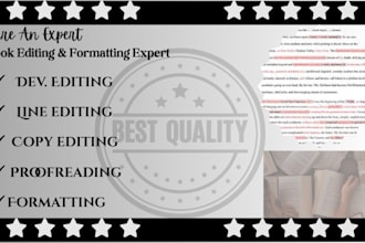 book editing, manuscript formatting, and proofreading
