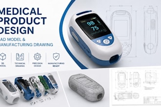 create medical product prototype, cad model, medical manufacturing drawing