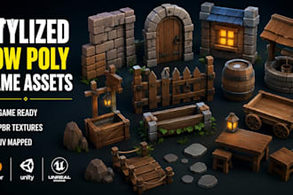 create lowpoly 3d models for games and animation