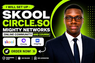 set up skool, circle so, mighty networks online community and course