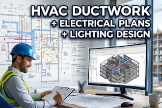 ca tx fl nj NYC hvac ductwork, lighting and electrical power plans