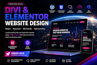 website development with wordpress elementor pro, divi and divi5
