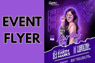 create high converting event flyer, food flyer and club flyer