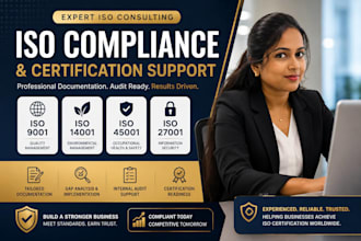 prepare iso 9001, 14001, 45001, 27001 certification and qms documentation