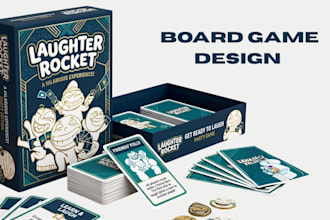 design custom card game, board game cards, card frames, and game box