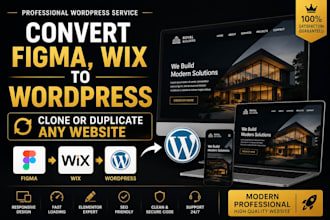 duplicate, copy clone website, convert wix, figma to wordpress website design