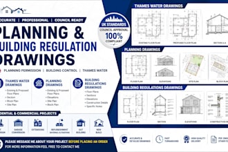 uk building control drawings, building regs drawings, planning drawings