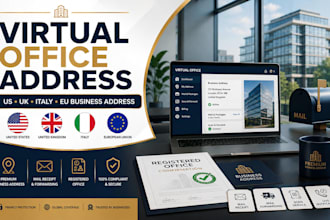provide virtual office company address US uk italy eu physical mailing address