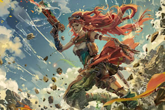 design comic book illustration or anima manga art superhero