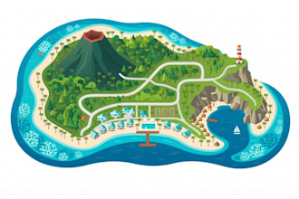 design a tourist map for parks, resorts, and attractions