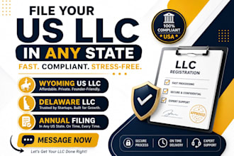 file your US llc, wyoming US llc, delaware llc, annual filling in any US state