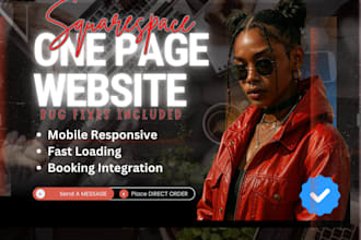 build squarespace one page website and fix your bugs squarespace website bug fix